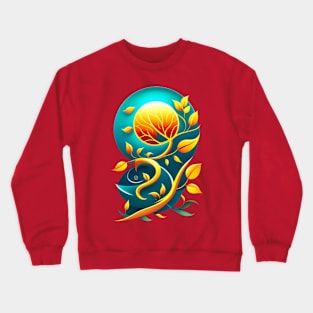 Sunflower Branch Vector Design Crewneck Sweatshirt